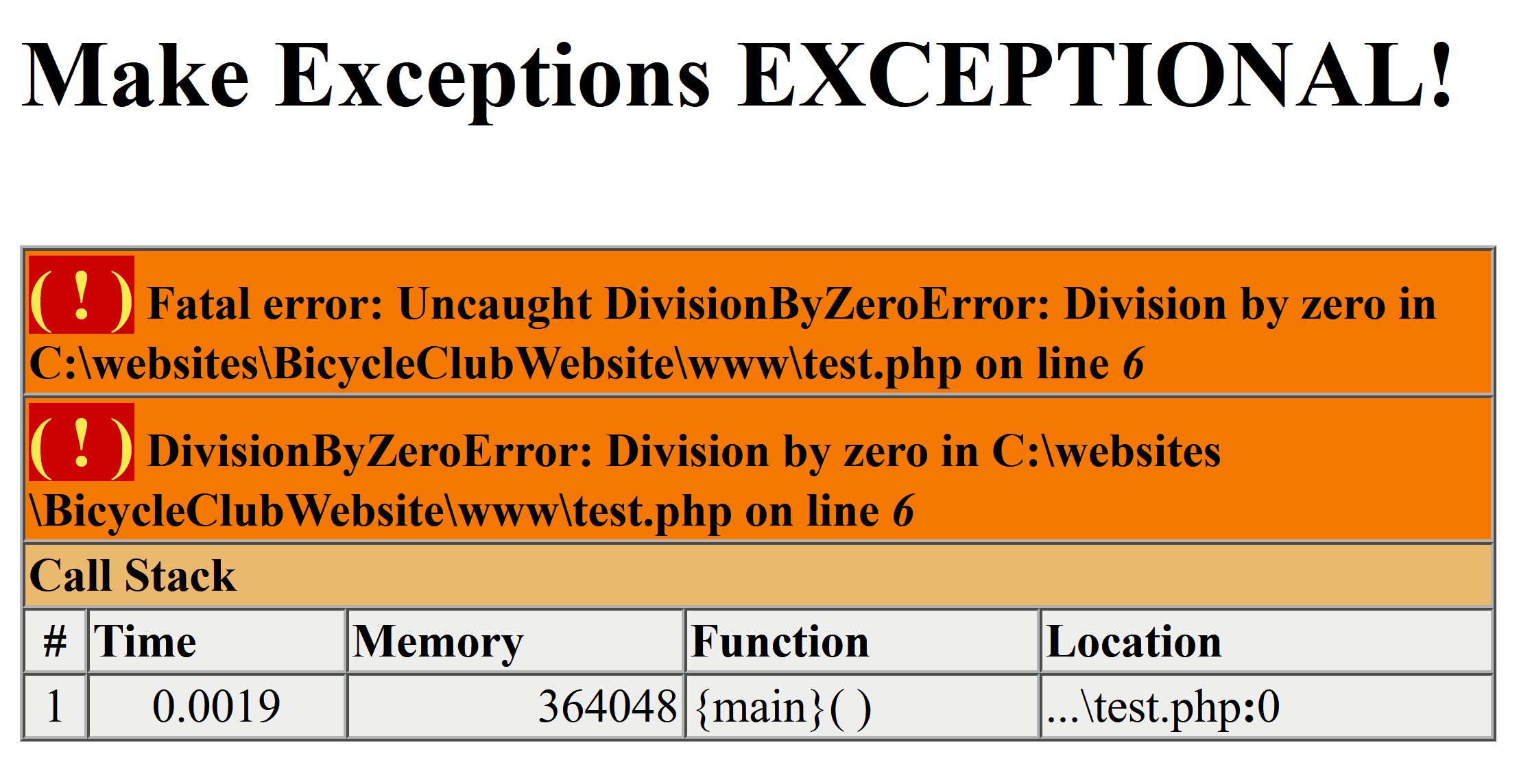 Make Exceptions EXCEPTIONAL!